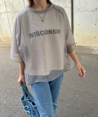 オーガンジーレイヤードロゴTシャツ(グレー)