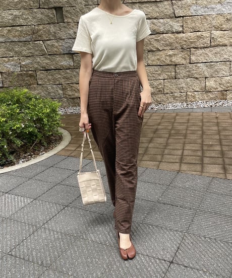 【OUTLET】シンプルリブTシャツ(アイボリー)