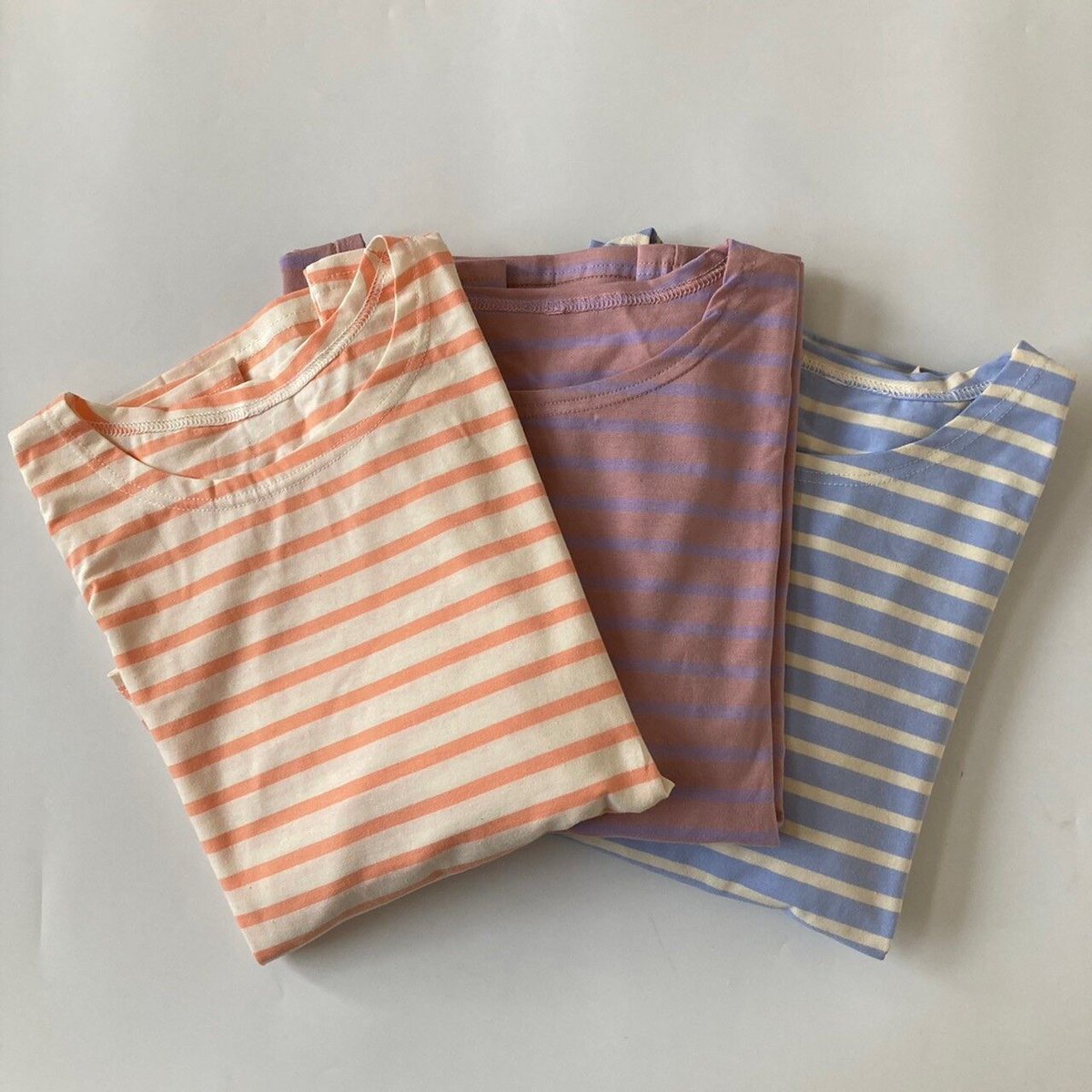 カラーボーダーロングスリーブTシャツ（オレンジ） | COPINE