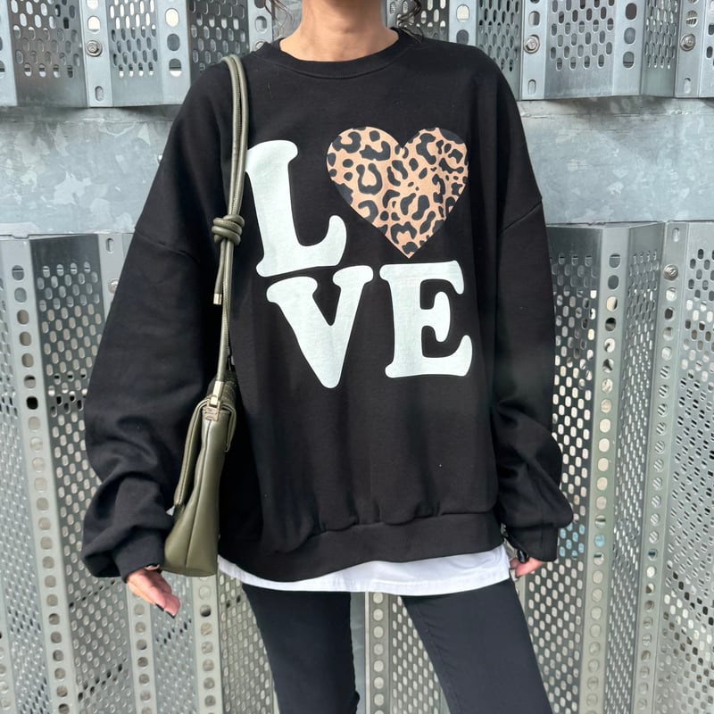 レオパードプリントスウェット(ブラック) | COPINE