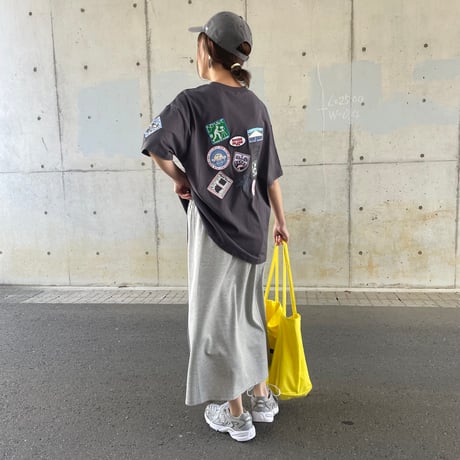 サイドラインスウェットスカート(グレー)