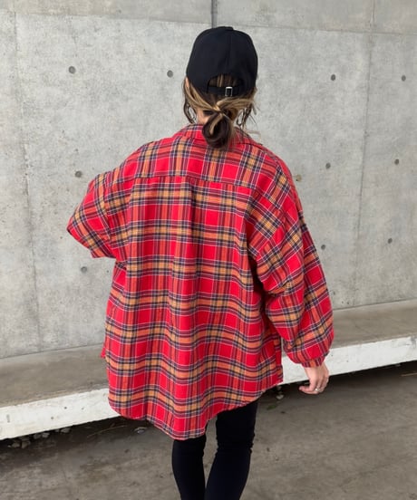 ビッグシルエットチェック柄シャツ