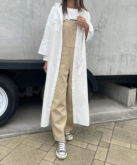ワイド7分袖ロングシャツ(ホワイト)