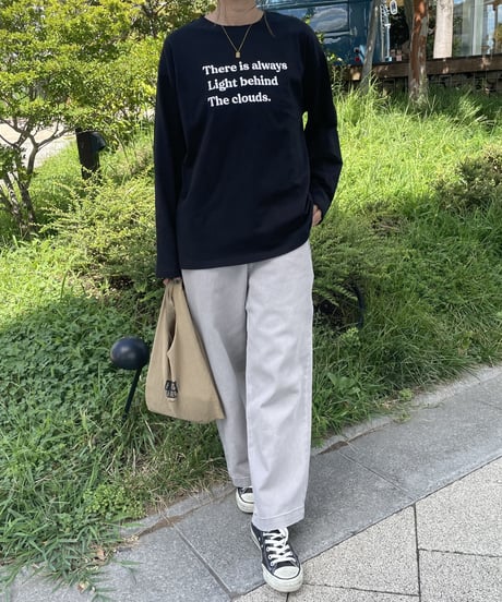 ロゴ刺繍ロンT(ブラック)