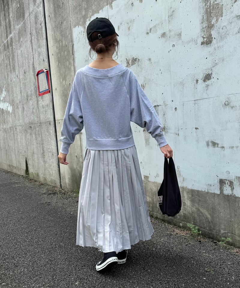 バックプリーツスウェットワンピース(グレー) | COPINE