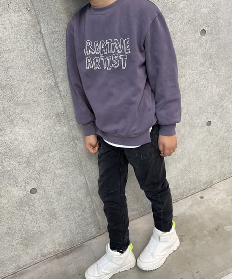【kids】裏起毛英字デザインロゴトレーナー(110〜150 )