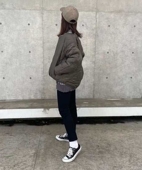 【OUTLET】ウェーブキルティングショートジャケット(カーキ2size)