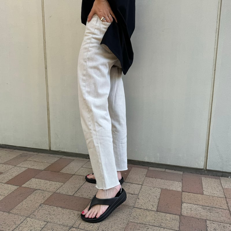 カットオフストレートデニムパンツ(ライトグレー) | COPINE