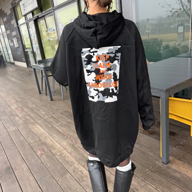 裏起毛ロゴプリントパーカーワンピース | COPINE