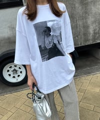 レディーフォトプリントビッグTシャツ(ホワイト)