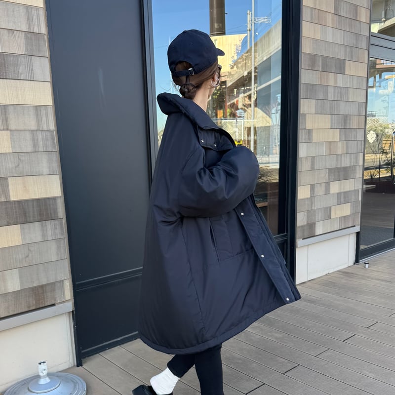 リバーシブル中綿モンスターコート(ブラック×ブラック) | COPINE