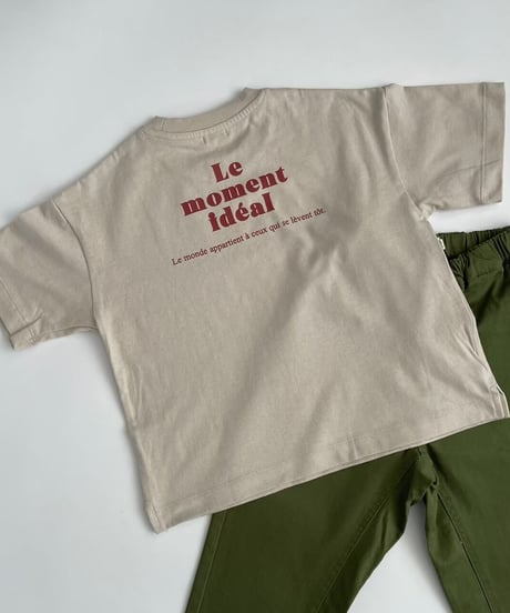 【kids】バックプリントロゴtシャツ・ライトベージュ(110〜150)