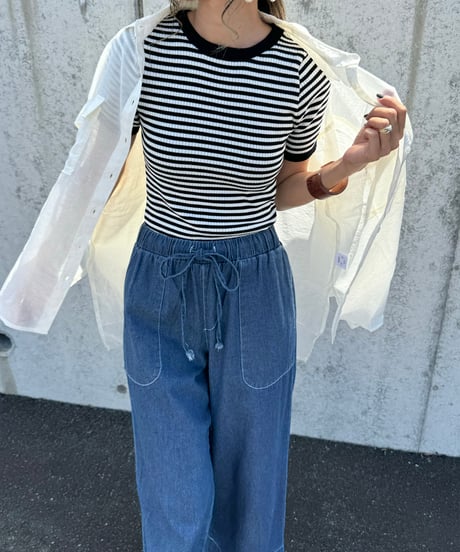 ボーダーサマーニットTシャツ