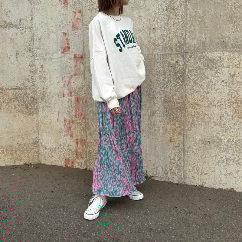 ち*o様 2000年 ワンダフルワールド レオパードスカート ヒョウ柄 ピンクハ She's Closet スカート レオパード/豹ヒョウ柄プリントフレア