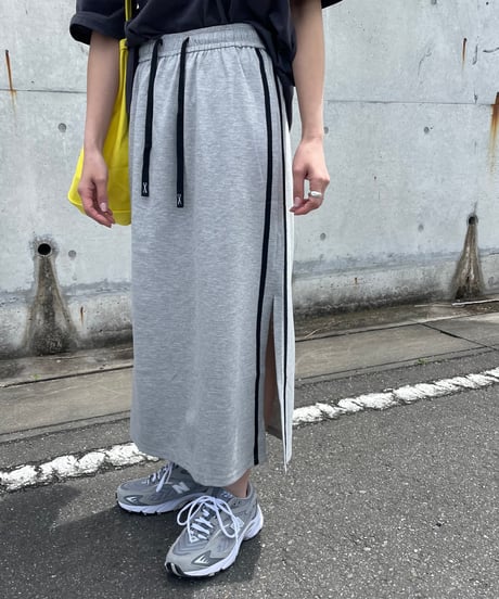 サイドラインスウェットスカート(グレー)