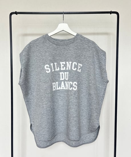 フロッキープリントフレンチスリーブTシャツ(グレー)