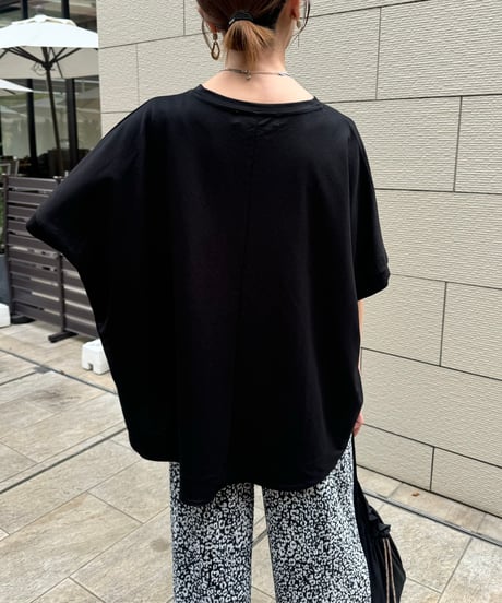 接触冷感バックロングTシャツ(ブラック)