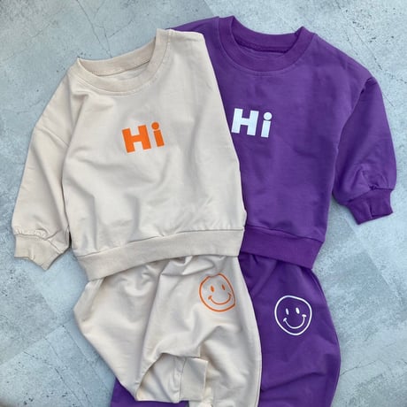 【kids】ニコちゃんスウェットセットアップ(2color・2size)