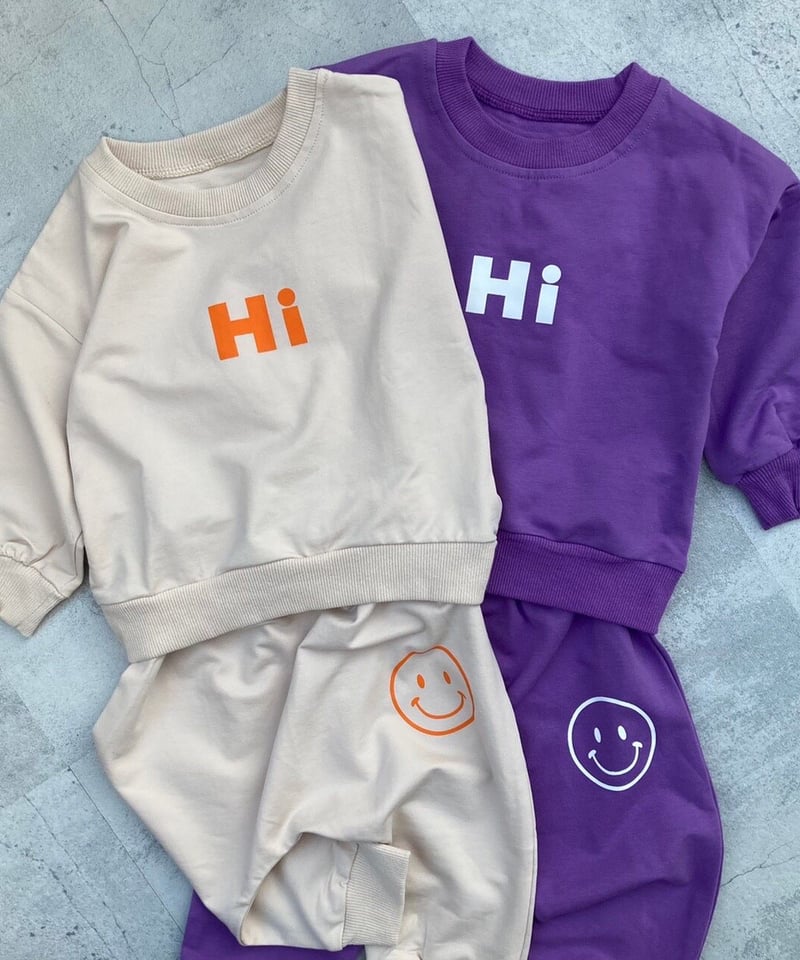 kids】ニコちゃんスウェットセットアップ(2color・2size) | COPINE