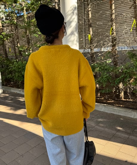 フェザーヤーンルーズニット(マスタード)