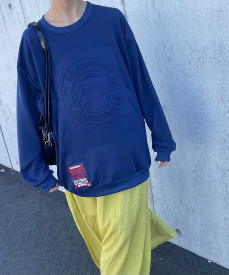 エンボス薄手ロゴスウェット(ネイビー)