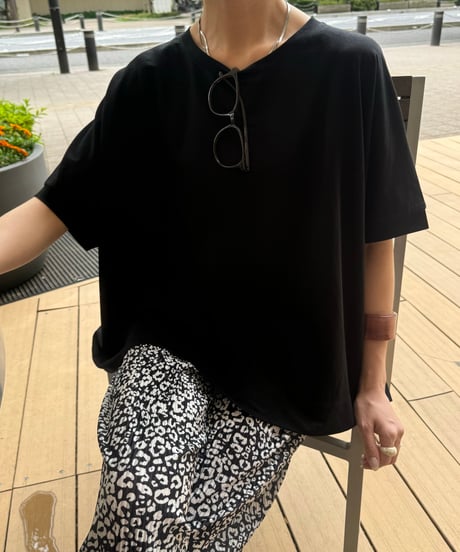 接触冷感バックロングTシャツ(ブラック)