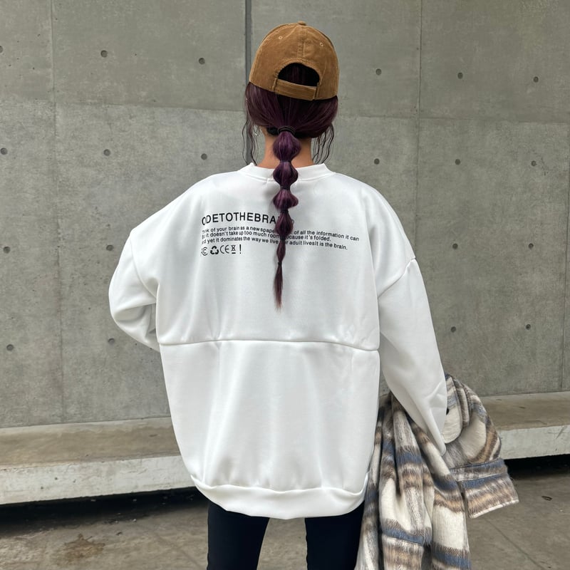 裏起毛フロント&バックロゴスウェット(ホワイト) | COPINE 裏起毛フロント&バックロゴスウェット(ホワイト) | COPINE