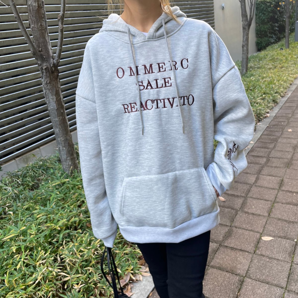裏起毛刺繍ロゴパーカー(グレー) | COPINE 裏起毛刺繍ロゴパーカー(グレー) | COPINE
