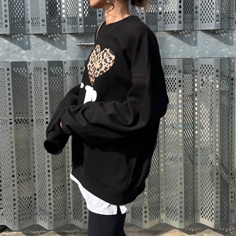 レオパードプリントスウェット(ブラック) | COPINE