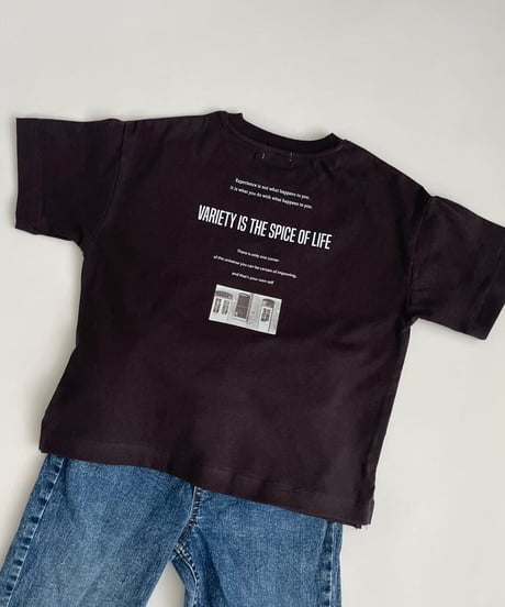 【kids】バック英字&フォトプリントtシャツ(110〜150)