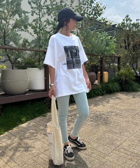 モノクロフォトプリントTシャツ(ホワイト)