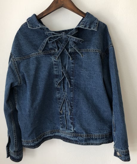 バックレースデニムジャケット