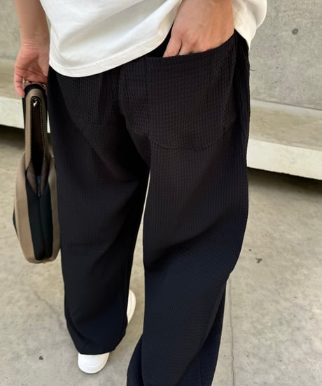 ワッフルパンツ(ブラック)