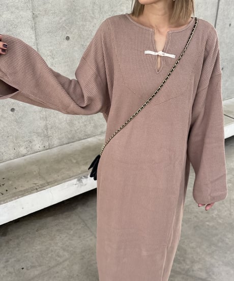 ワッフルロングワンピース
