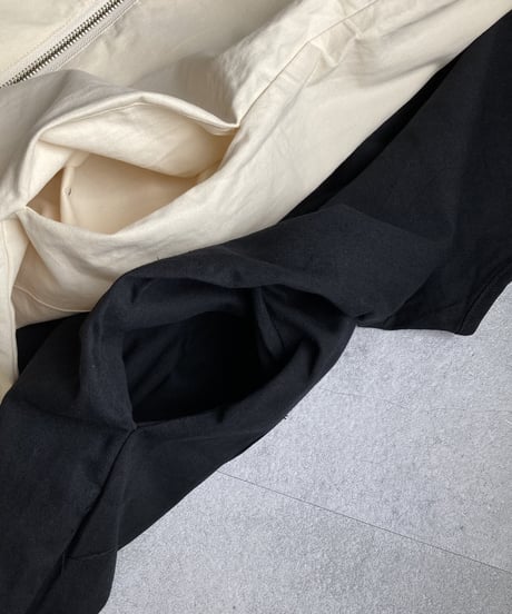 フロントジップワイドサロペット(ライトベージュ）