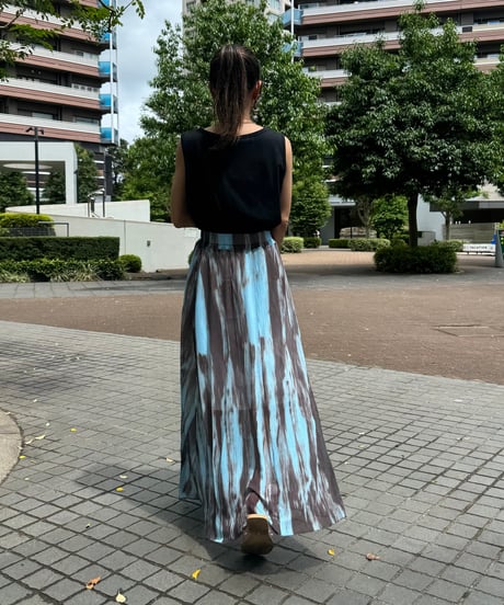 タイダイ柄ロングスカート(ブルー)