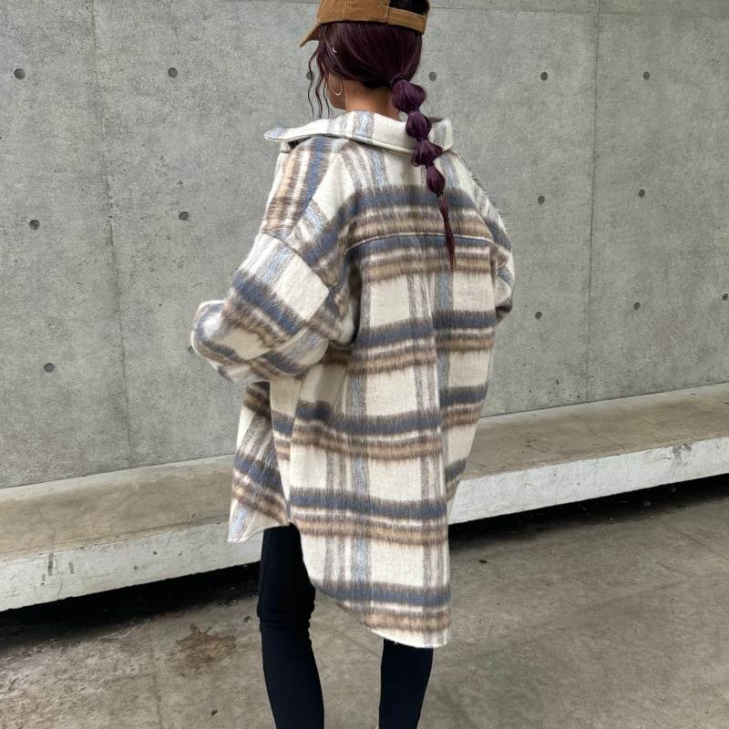 シャギーチェックビッグシャツ | COPINE 