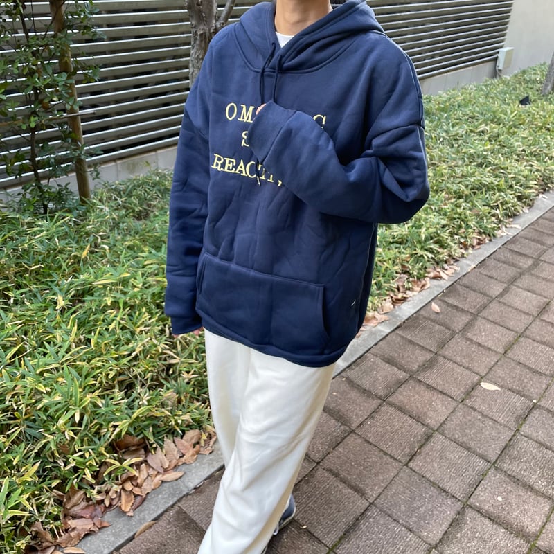 新品】 MONCLERモンクレールジップアップパーカー裏起毛ネイビー