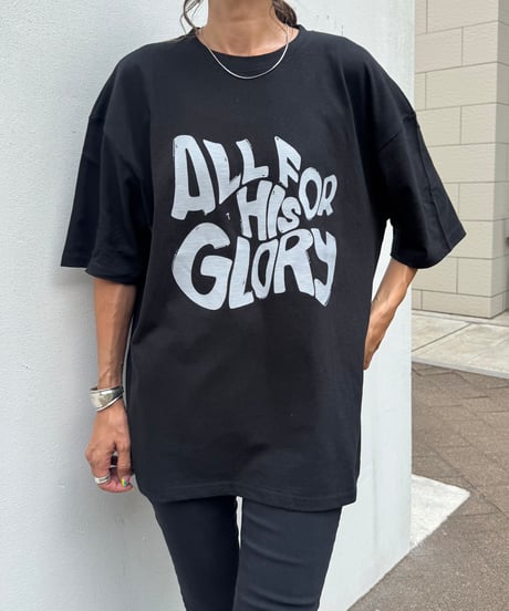 レタリングTシャツ(ブラック)