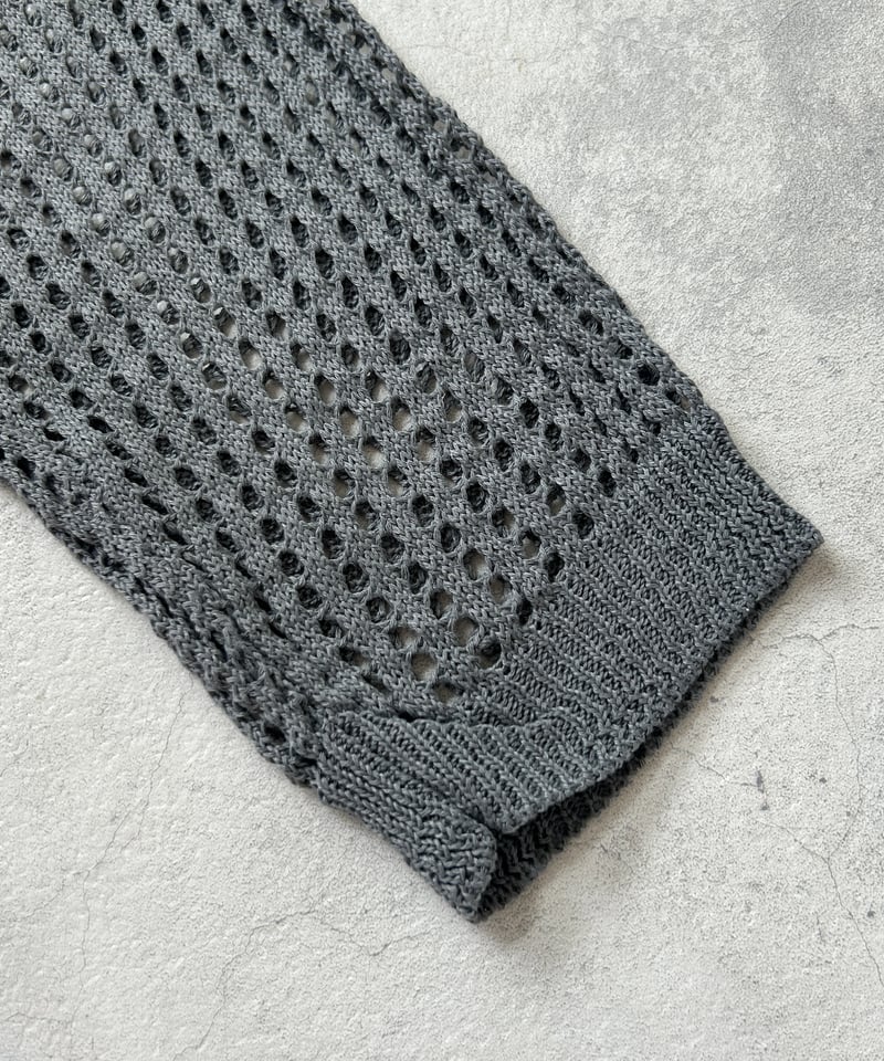 ZUCCa メッシュ編み ニットストール グレー メッシュ編みニット
