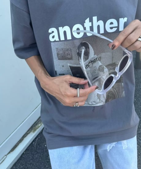 フォトプリントTシャツ(チャコールグレー)