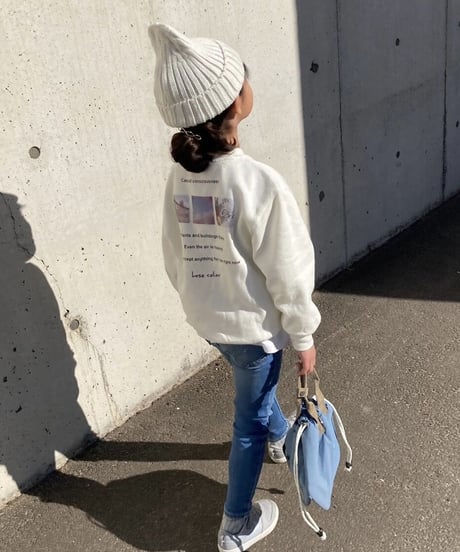 【OUTLET】バックプリントトレーナー(アイボリー130)