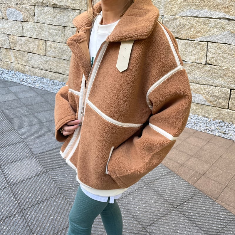 パイピングボアブルゾン(キャメル) | COPINE