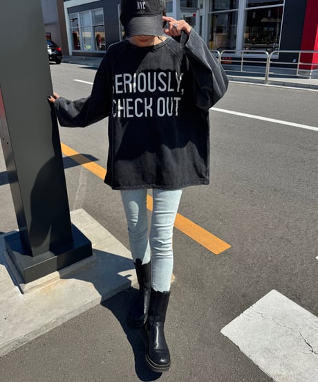 フロント＆バックロゴビッグロンT(チャコール)