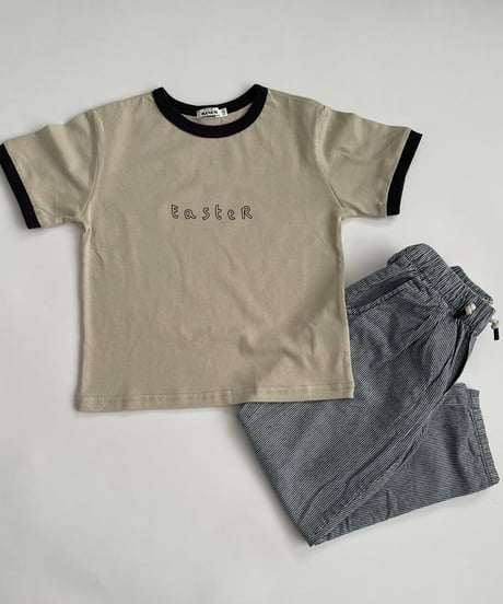 【kids】フロントロゴ配色リンガーtシャツ(110〜150)