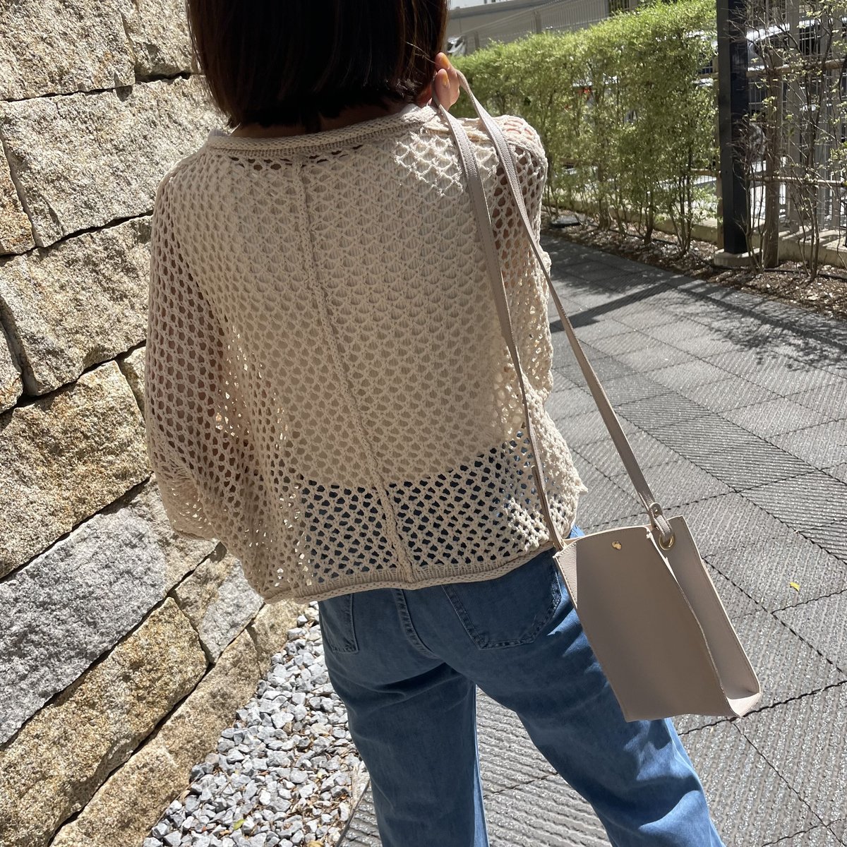 メッシュ編みサマーニット(ベージュ） | COPINE
