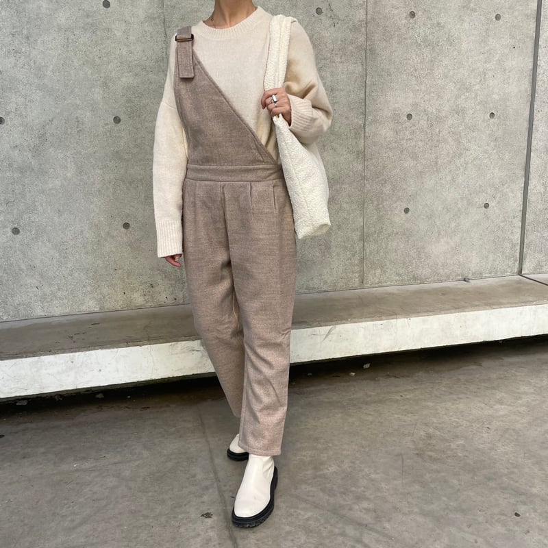 ワンショルダーサロペット（ベージュ） | COPINE