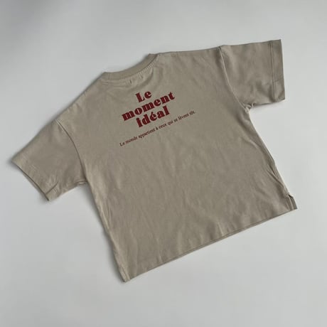 【kids】バックプリントロゴtシャツ・ライトベージュ(110〜150)