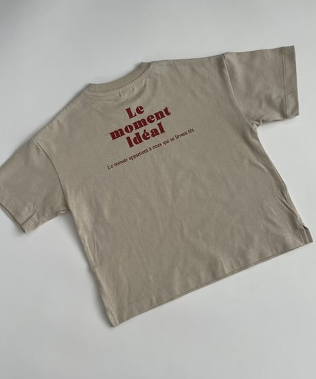 【kids】バックプリントロゴtシャツ・ライトベージュ(110〜150)