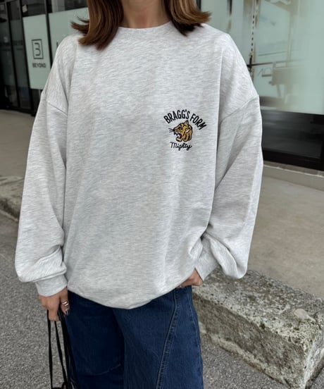 フロントバックTIGER刺繍スウェット(キナリ)